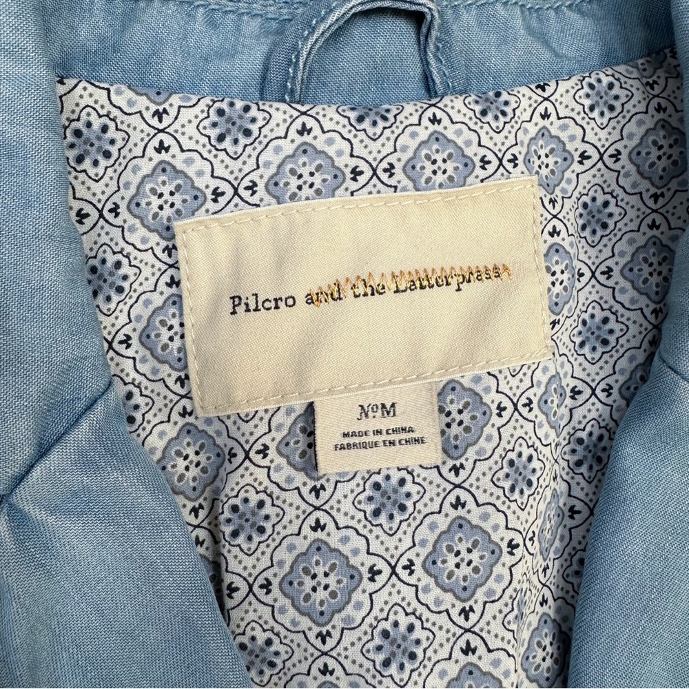 Anthropologie PILCO Newsy denim jeans chambray jacket, M. - Picture 9 of 11